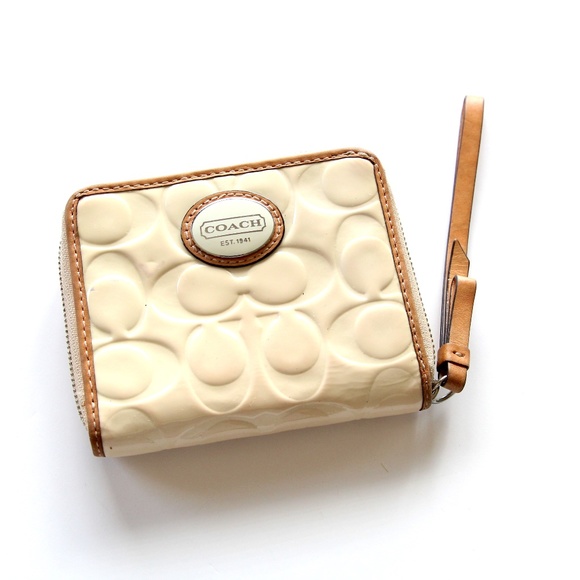 Coach Handbags - COACH Logo Zip Wristlet / Wallet